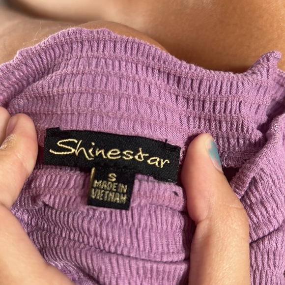 Purple mini turtle neck crop top short sleeve size S from Shinestar - Picture 2 of 2